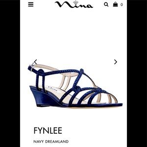 Nina navy wedge sandal - Size 5.5, Brand New.
